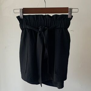 Windsor Black High Waist Bow Shorts
